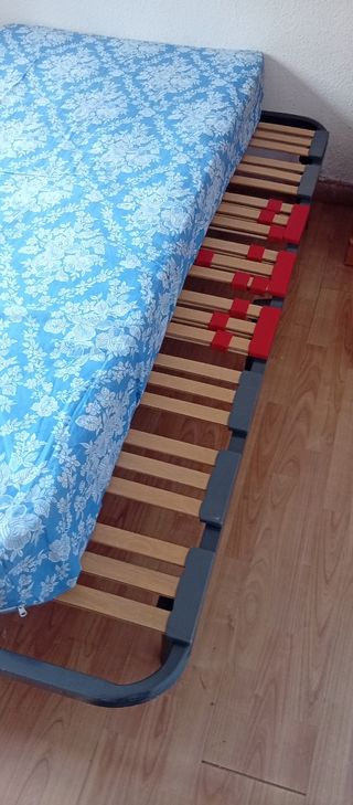 Somier metálico con lamas de madera