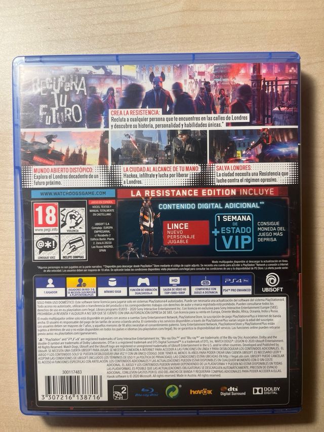 Watch Dogs Legion PS4 Resistence Edition