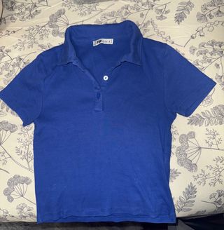 Polo azul de manga corta!!
