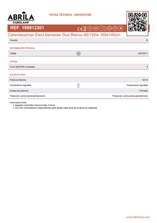 Manta Eléctrica Doble Control