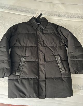 Abrigo acolchado Zara Talla S Negro Nuevo