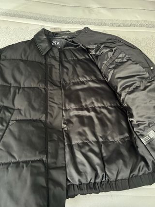 Abrigo acolchado Zara Talla S Negro Nuevo