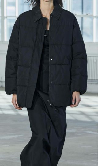 Abrigo acolchado Zara Talla S Negro Nuevo