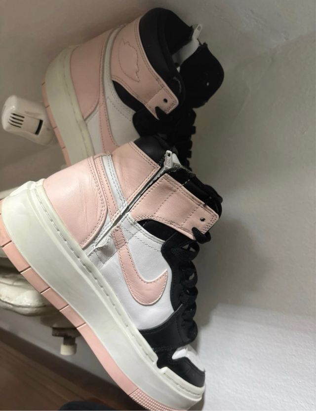 Jordan 1 Mid Platform Rosa Nero Bianco