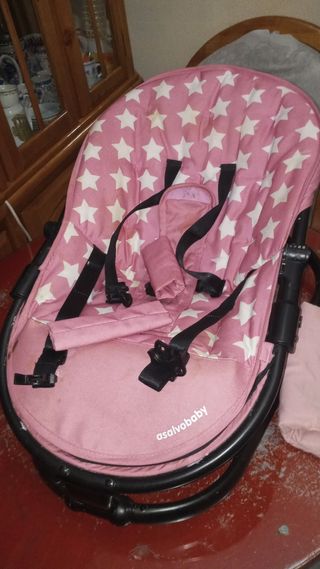 Mecedora bebé rosa estrellas asalvobaby