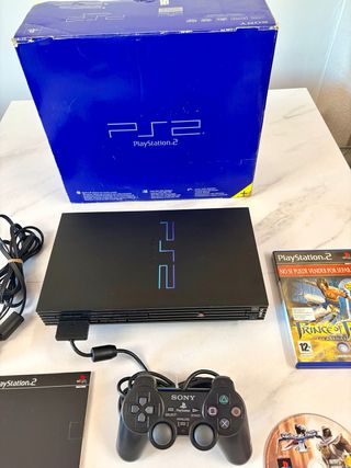 PlayStation 2 Negra Completa con Caja y Juegos