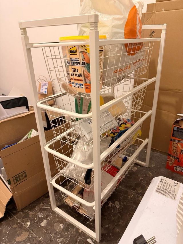 Cajonera Metal Blanco Rejilla