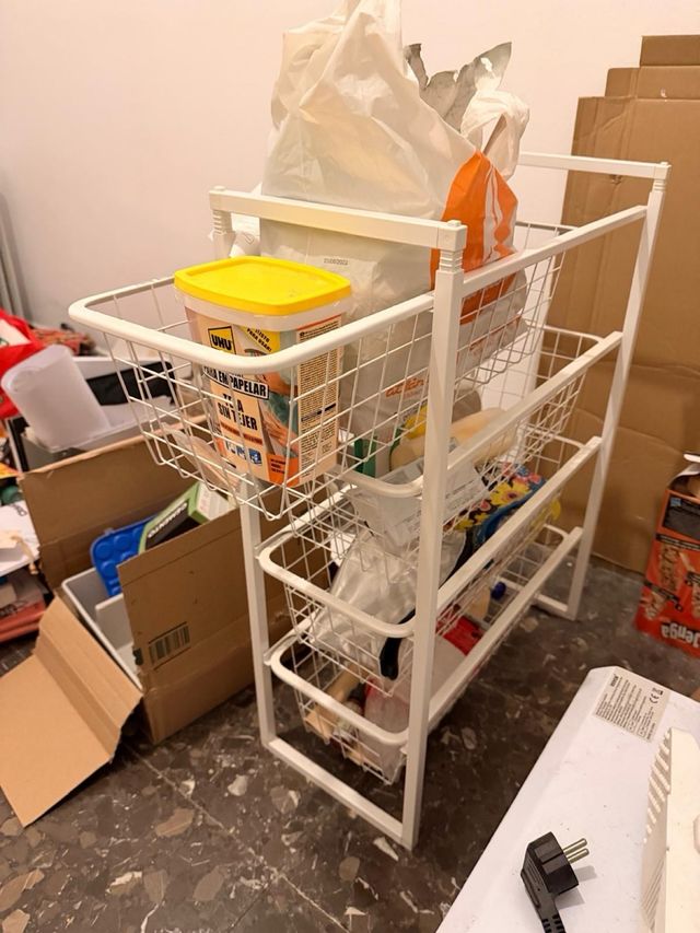 Cajonera Metal Blanco Rejilla