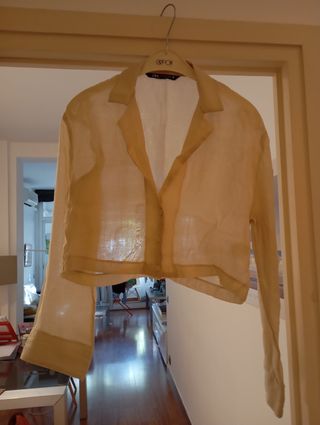 Blusa Zara Beige-Oro