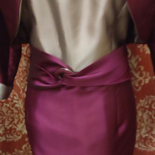 Vestido Caboutine Seda T44 Morado/Plata