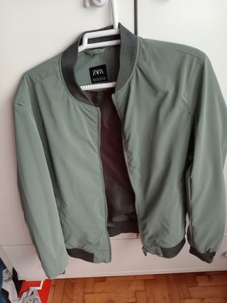 Chaqueta Zara Bomber Verde Oliva Sin Estrenar