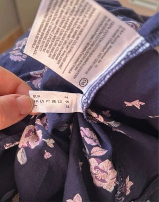 Blusa floral azul y morada