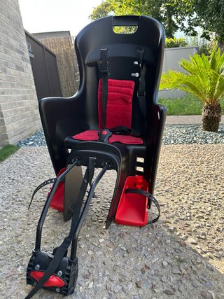 Silla Portabebés Bicicleta Negra/Roja