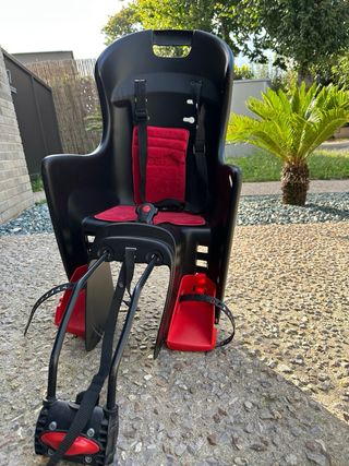 Silla Portabebés Bicicleta Negra/Roja