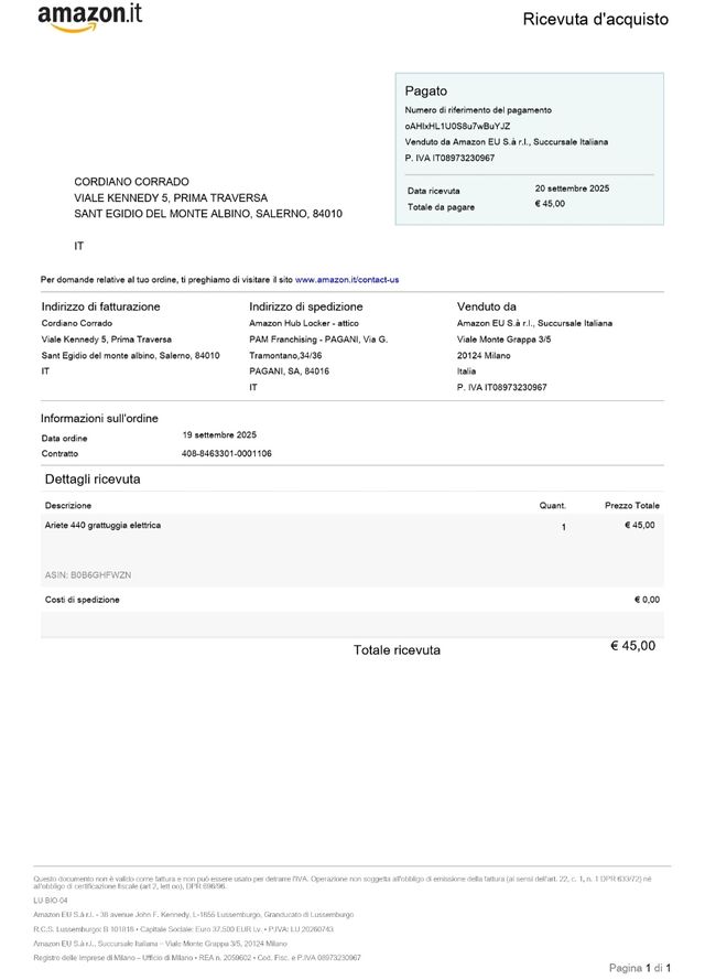 Grattugia elettrica Ariete 440