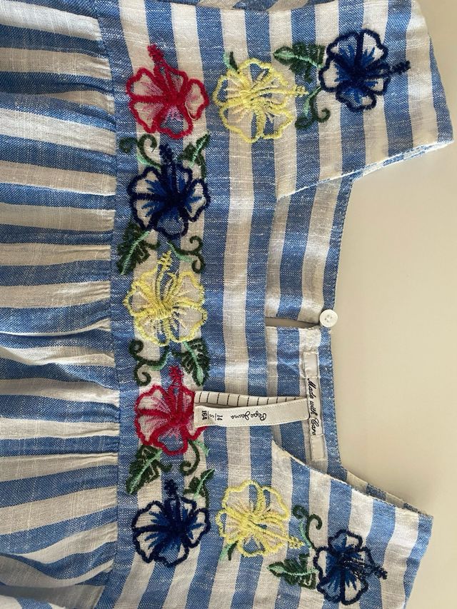 Blusita Pepe Jeans Talla 14 Rayas Flores