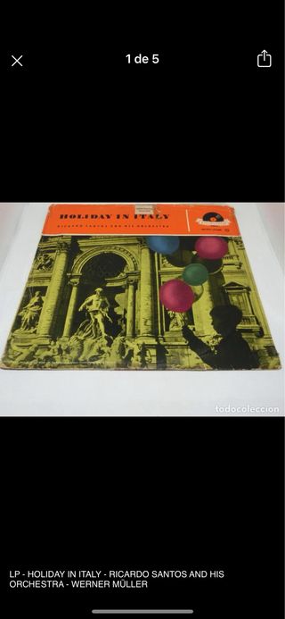 Vinilo Holiday in Italy - Ricardo Santos