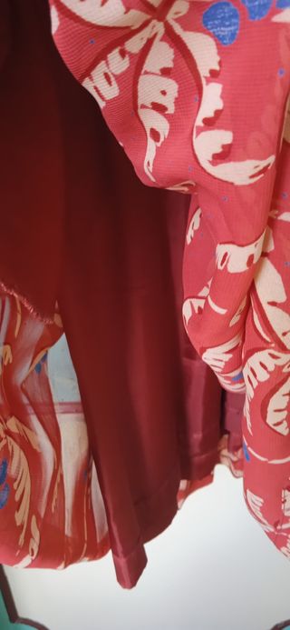 Abito arancione con stampa palme