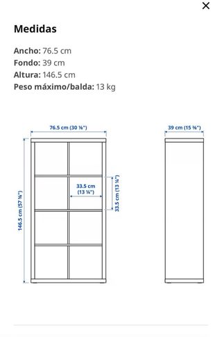 MUEBLE KALLAX 8 MÓDULOS 
