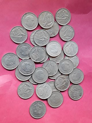 LOTE DE 25 MONEDAS FRANCO DE 5 PESETAS