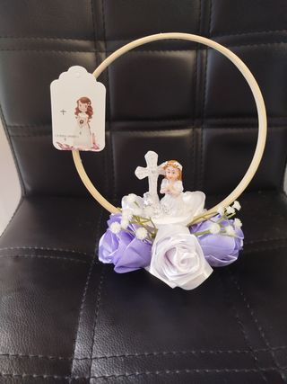 Centro de mesa comunión niña flores