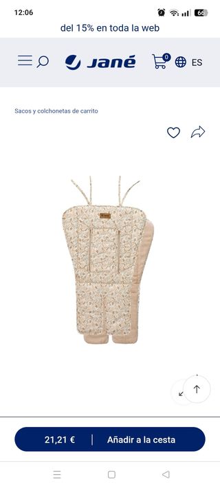 Saco para capazo bebé estampado floral marca Jane