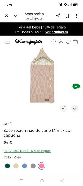 Saco para capazo bebé estampado floral marca Jane