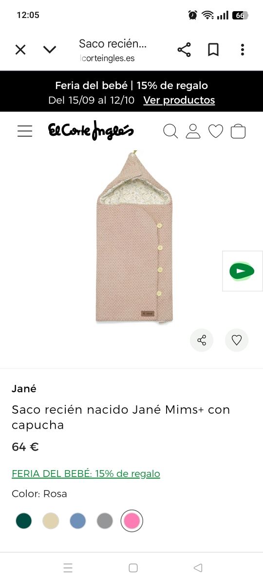 Saco para capazo bebé estampado floral marca Jane
