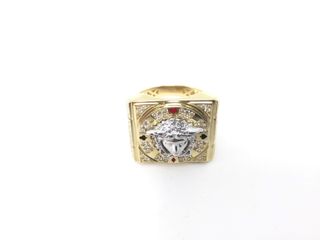 sello oro 18k con piedra con circonita