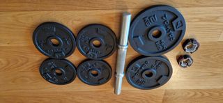 Juego de pesas 2x2kg + 4x1kg + barra + 2 cierres