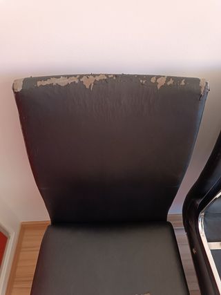 6 Sillas Comedor Piel Sintética Negra