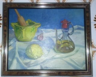 Cuadro al óleo Bodegón
Medida..45x40.