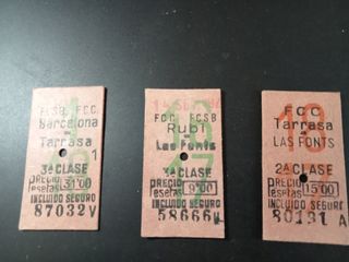 Billetes de tren antiguos FCC