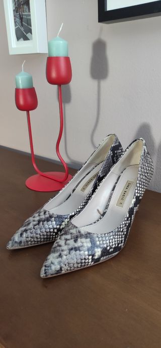 Zapatos Zara Tacón Animal Print