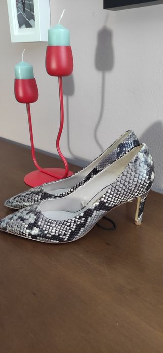 Zapatos Zara Tacón Animal Print