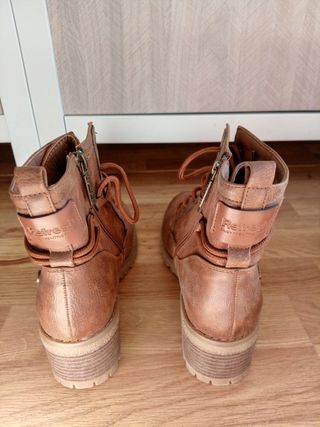 Botas de piel mujer beige/marrón