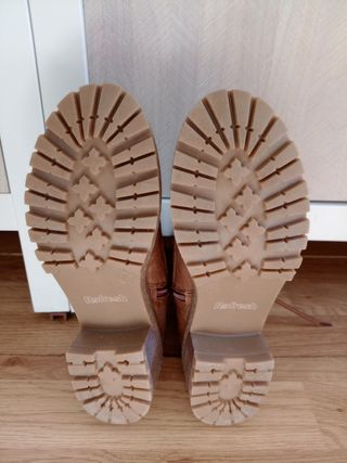 Botas de piel mujer beige/marrón