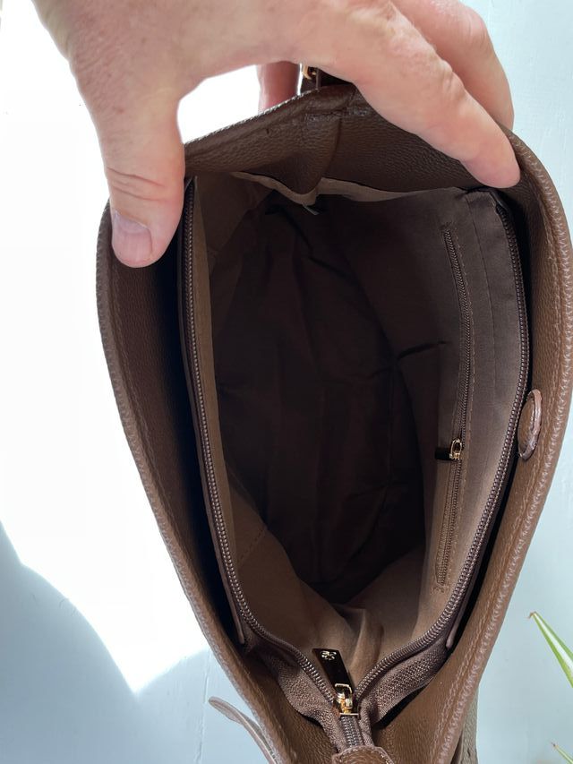 Bolso Animal Print Marrón con Cremallera