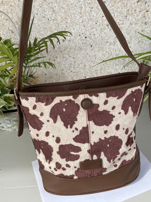 Bolso Animal Print Marrón con Cremallera