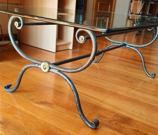Mesa de forja con cristal