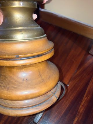 Pie de lámpara antiguo madera y metal