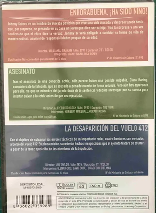 DVD Mitos del Cine: Asesinato y Vuelo 412