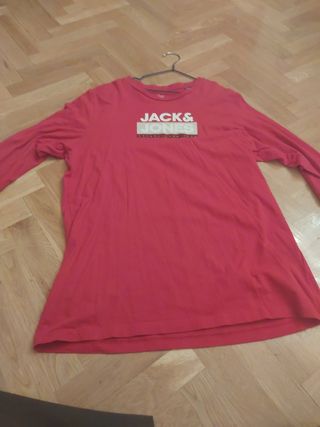 Camisa Jack & Jones manga larga roja