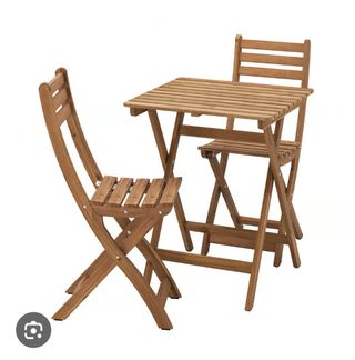 Mesa y 2 Sillas Ikea Terraza Madera