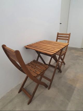 Mesa y 2 Sillas Ikea Terraza Madera