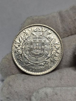 Moneda de plata 50 Centavos 1913 de Portugal