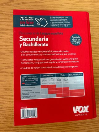 Diccionario de lengua española secundaria y bach.