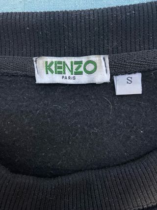 Sudadera Kenzo Negra con Tigre Rosa