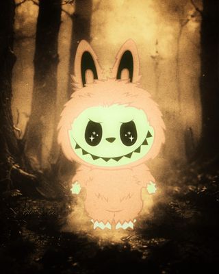 Labubu Halloween 2025 fluorescente.