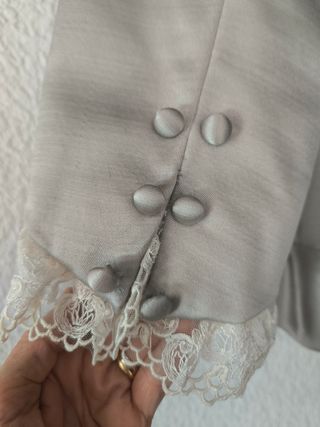 Corpiño fallera gris plata